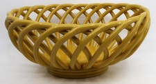 Antiga cesta de pão de grés WILLIAMS SONOMA amarela EUCALIPTO segura para forno, 10 1/2" comprar usado  Enviando para Brazil