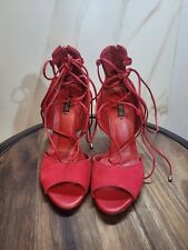 Sapato de Salto Alto Arezzo Brasil Point Camurça Tira Vermelho EU38 BRA36 comprar usado  Enviando para Brazil