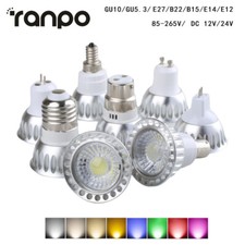 Regolabile LED Rotondi Faretto Lampadine 5W GU10 MR16 GU5.3 E27 AC 220V Dc 12V, usado comprar usado  Enviando para Brazil