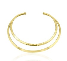 Doble Capa Repujada con Textura Dorado Gargantilla para Mujer & Unisex comprar usado  Enviando para Brazil