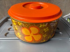 VINTAGE SALGUEIRO GRANDE BISCOITO/LATA DE BOLO COM TAMPA DE PLÁSTICO comprar usado  Enviando para Brazil