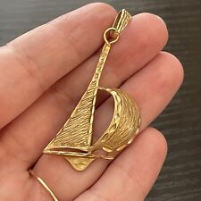 Pingente grande Michael Anthony sólido ouro 14k veleiro barco 2,25" de comprimento 6,2 gr, usado comprar usado  Enviando para Brazil