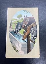 Postcard horses drinking for sale  Freehold