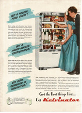 1946 Kelvinator Moist Master Geladeira Freezer Impressão Vintage Anúncio 2 comprar usado  Enviando para Brazil