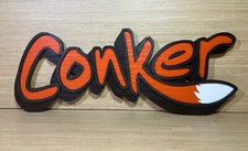 TAMANHO GRANDE - Pôster logotipo Conker tela de parede de madeira Nintendo 64 pele ruim n64 dia comprar usado  Enviando para Brazil