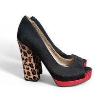 Saltos peep toe de camurça preta comprar usado  Enviando para Brazil