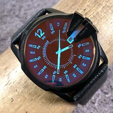 Diesel Master Chef masculino DZ-1657 mostrador iridescente 45mm relógio de quartzo couro 7 3/4" comprar usado  Enviando para Brazil