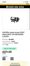 Shurflo water pump for sale  NUNEATON