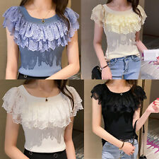Blusas De Mujer Camisas Moda Blusa Manga Corta Nueva Tops Camisa Casual Elegante comprar usado  Enviando para Brazil