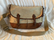 Bolsa Vintage Banana Republic British Algodão Sarja e Couro BAIXO PERFIL Anos 1980 comprar usado  Enviando para Brazil