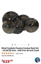 Meinl cymbals classics for sale  Lancaster