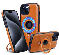 Usado, Capa de couro PU empresarial anel invisível suporte para iPhone 16 15 14 13 12 Pro Max comprar usado  Enviando para Brazil