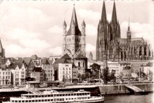 Pocztówka : KOLONIE - Widok na katedrę , Stare Miasto , Statek , 1970 stemplowane na sprzedaż  Wysyłka do Poland