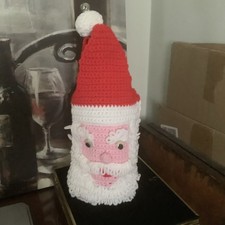 Usado, Porta-garrafa de vinho/saco de presente de crochê Papai Noel comprar usado  Enviando para Brazil