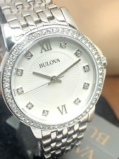 Usado, Relógio feminino Bulova 96L297 quartzo mostrador prata aço inoxidável 32mm comprar usado Usado, Relógio feminino Bulova 96L297 quartzo mostrador prata aço inoxidável 32mm comprar usado  Enviando para Brazil