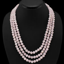 COLAR DE CONTAS REDONDAS FAVORITO 519,00 CTS NATURAL 3 LINHAS QUARTZO ROSA ROSA (DG), usado comprar usado  Enviando para Brazil