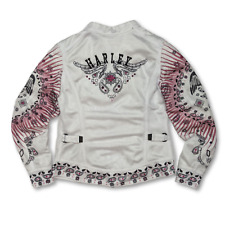 Usado, Jaqueta de Moto HARLEY DAVIDSON Feminina Pequena Zíper Completo Paisley Rosa comprar usado  Enviando para Brazil