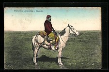 Republica Argentina, Gaucho, Südamerika, Ansichtskarte 1912  comprar usado  Enviando para Brazil