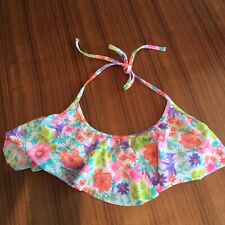 Maiô Victorias Secret top amarrar costas babado frente brilhante multicolorido floral P  comprar usado  Enviando para Brazil