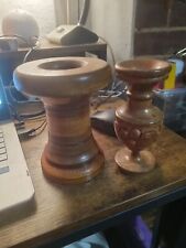 Vintage wooden candlestick for sale  STOWMARKET