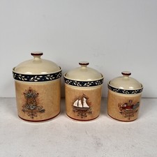 Usado, 3 potes para casa de campo susan winget J.C. Penney decoração country farinha açúcar café comprar usado  Enviando para Brazil