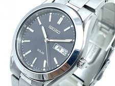 Relógio masculino SEIKO Solar mostrador preto 38 mm data do dia KANJI V158-0AB0 comprar usado  Enviando para Brazil