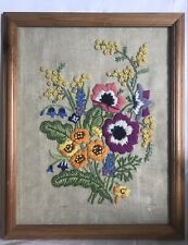 Vintage embroidered crewel for sale  TAUNTON