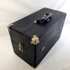 Caixa de ferramentas cantilever vintage estojo de couro sintético de madeira com bandejas de alumínio 16x8x10 comprar usado  Enviando para Brazil