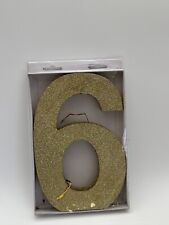 Usado, Placa de MDF Glitter Gold número 6 6 pol. x 9 pol. comprar usado  Enviando para Brazil