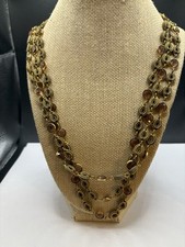 INCRÍVEL SUPER RARO! CONJUNTO DE MOLDURA DE FIO TRIPLO VINTAGE GOLDETTE COLAR DE CONTAS DE VIDRO, usado comprar usado  Enviando para Brazil