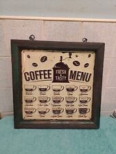 Framed coffee menu for sale  LEEDS