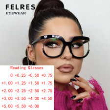 Óculos de leitura feminino azul luz bloqueadora tamanho grande armação completa lentes transparentes comprar usado  Enviando para Brazil