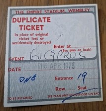 Ticket 1975 england for sale  BIRMINGHAM