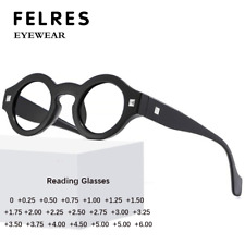 Óculos de leitura masculino redondo armação grossa azul luz bloqueadora lentes transparentes comprar usado  Enviando para Brazil