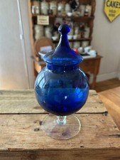 Vintage blue glass for sale  LIVERPOOL