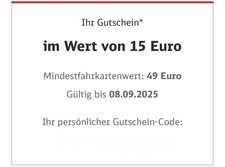 Deutsche bahn gutschein gebraucht kaufen  Dortmund
