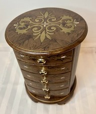 Caixa de joias japonesa vintage de madeira, com 5 gavetas estilo artes e ofícios 11,25” comprar usado  Enviando para Brazil