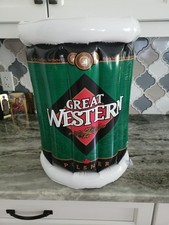 Raro refrigerador de garrafa de cerveja inflável Great Western Pilsner balde de gelo anúncio comprar usado  Enviando para Brazil
