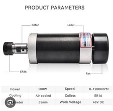 500w spindle motor for sale  Hertford