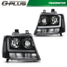 Faróis LED DRL transparente/preto adequados para Chevy Avalanche Tahoe Suburban 2007-2014 comprar usado  Enviando para Brazil