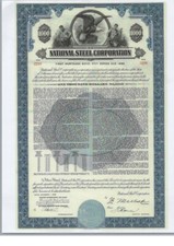 Usado, NATIONAL STEEL CORPORATION.....1956 PRIMEIRA OBRIGAÇÃO HIPOTECÁRIA comprar usado  Enviando para Brazil