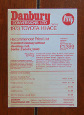 Danbury conversions 1973 for sale  CHORLEY