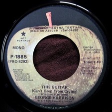 Beatles-Rel. 45 1975 George Harrison Apple “All Rights” PROMO This Guitar, NM! comprar usado  Enviando para Brazil