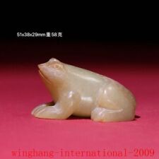 Enfeites de estátua de sapo fengshui esculpidos em jade hetiano natural da China 2" comprar usado  Enviando para Brazil