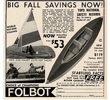 1968 FOLBOT Veleiro Caiaque Veleiro Estampa Vintage Anúncio comprar usado  Enviando para Brazil