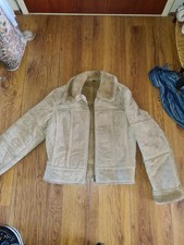 Blouson peau beige d'occasion  Versailles