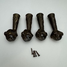 Quatro pés de bola e garra de ferro fundido vintage base de bolas de vidro para pernas de cadeira de mesa, usado comprar usado  Enviando para Brazil