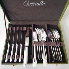 Christofle Perles 18 peças talheres prata faca garfo colher excelente com caixa comprar usado  Enviando para Brazil