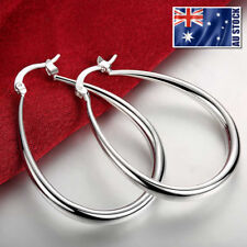 Deslumbrantes Brincos Huggie de Argola Oval SP Recheados de Prata Esterlina 925 comprar usado  Enviando para Brazil