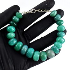 Fabuloso pulseira de contas de esmeralda verde 6 polegadas formato redondo 247 cts VK 34 E698 comprar usado  Enviando para Brazil